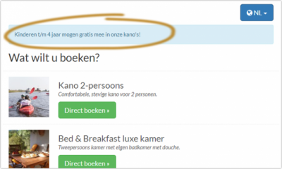 Nieuwe functies: seizoensprijzen, boekingsmeldingen en Engelse taal