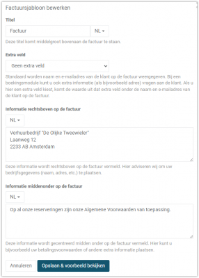 Automatisch een factuur bij elke boeking en btw-weergave per post