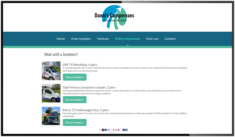 Eigen website voor je camperbedrijf